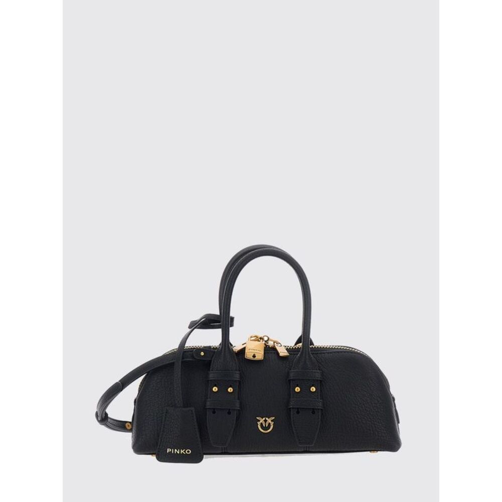 Pinko Escape Horizontal Sheepskin Leather Handbag With Love Birds Logo